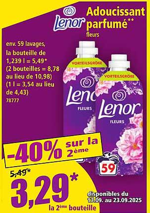 Adoucissant parfumé Lenor fleurs