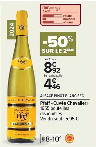 ALSACE PINOT BLANC SEC Pfaff «Cuvée Chevalier»