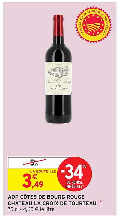 AOP CÔTES DE BOURG ROUGE CHÂTEAU LA CROIX DE TOURTEAU
