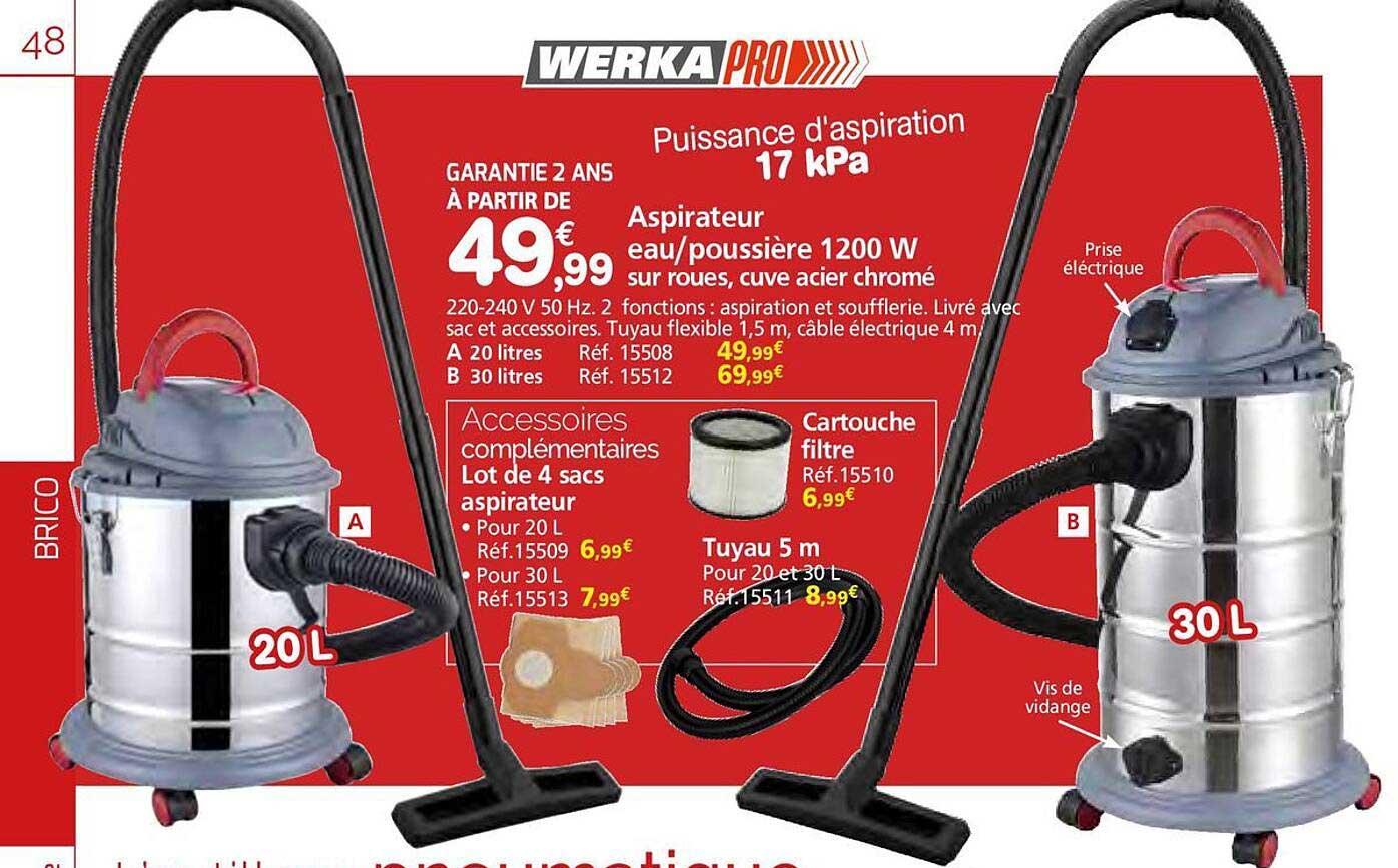 Aspirateur eau/poussière 1200 W