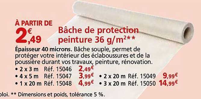 Bâche de protection peinture 36 g/m²