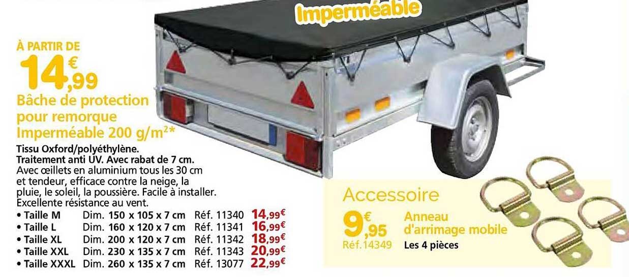 Bâche de protection pour remorque Imperméable 200 g/m²