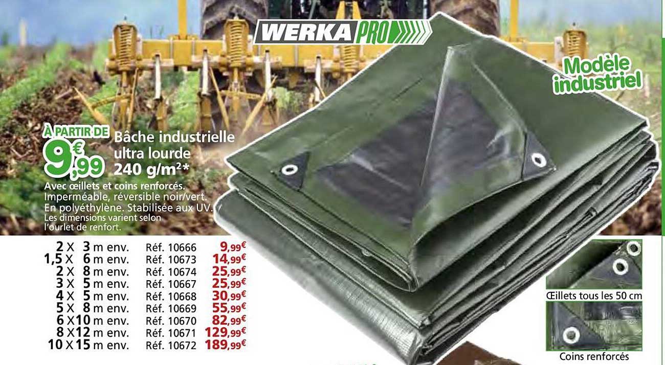 Bâche industrielle ultra lourde 240 g/m²*