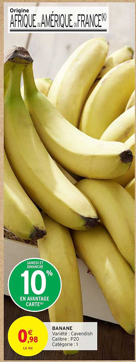BANANE - 10% en Avantage Carte