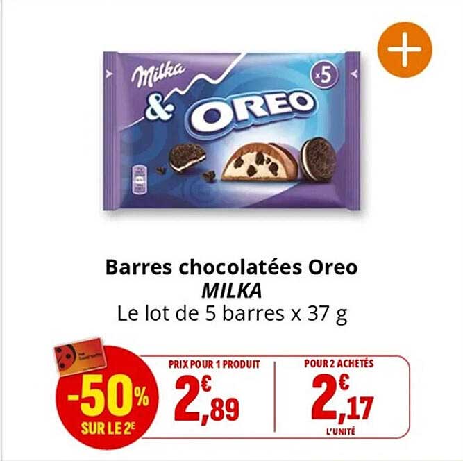 Barres chocolatées Oreo MILKA