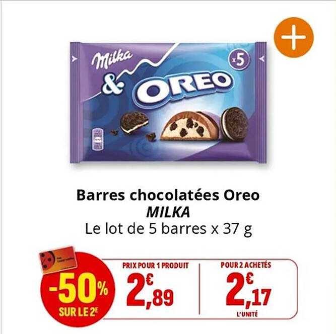 Barres chocolatées Oreo MILKA