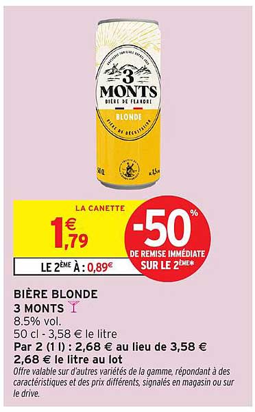 BIÈRE BLONDE 3 MONTS