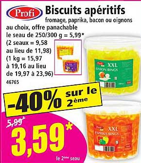 Biscuits apéritifs fromages, paprika, bacon ou oignons