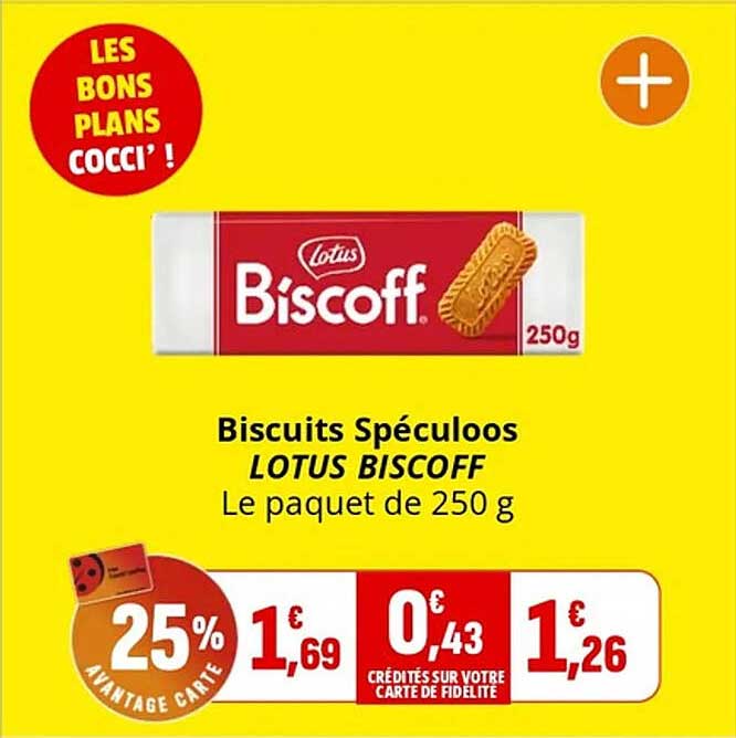 Biscuits Spéculoos LOTUS BISCOFF Le paquet de 250 g