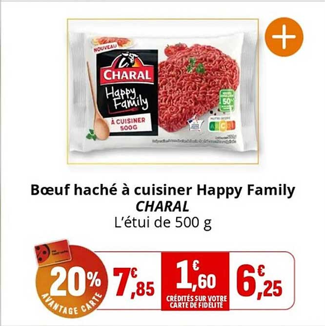 Boeuf haché à cuisiner Happy Family CHARAL