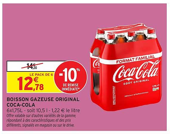 BOISSON GAZEUSE ORIGINAL COCA-COLA 6x1,75L