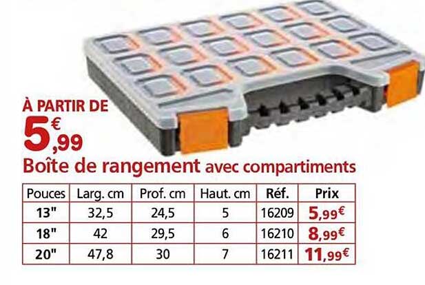 Boîte de rangement avec compartiments