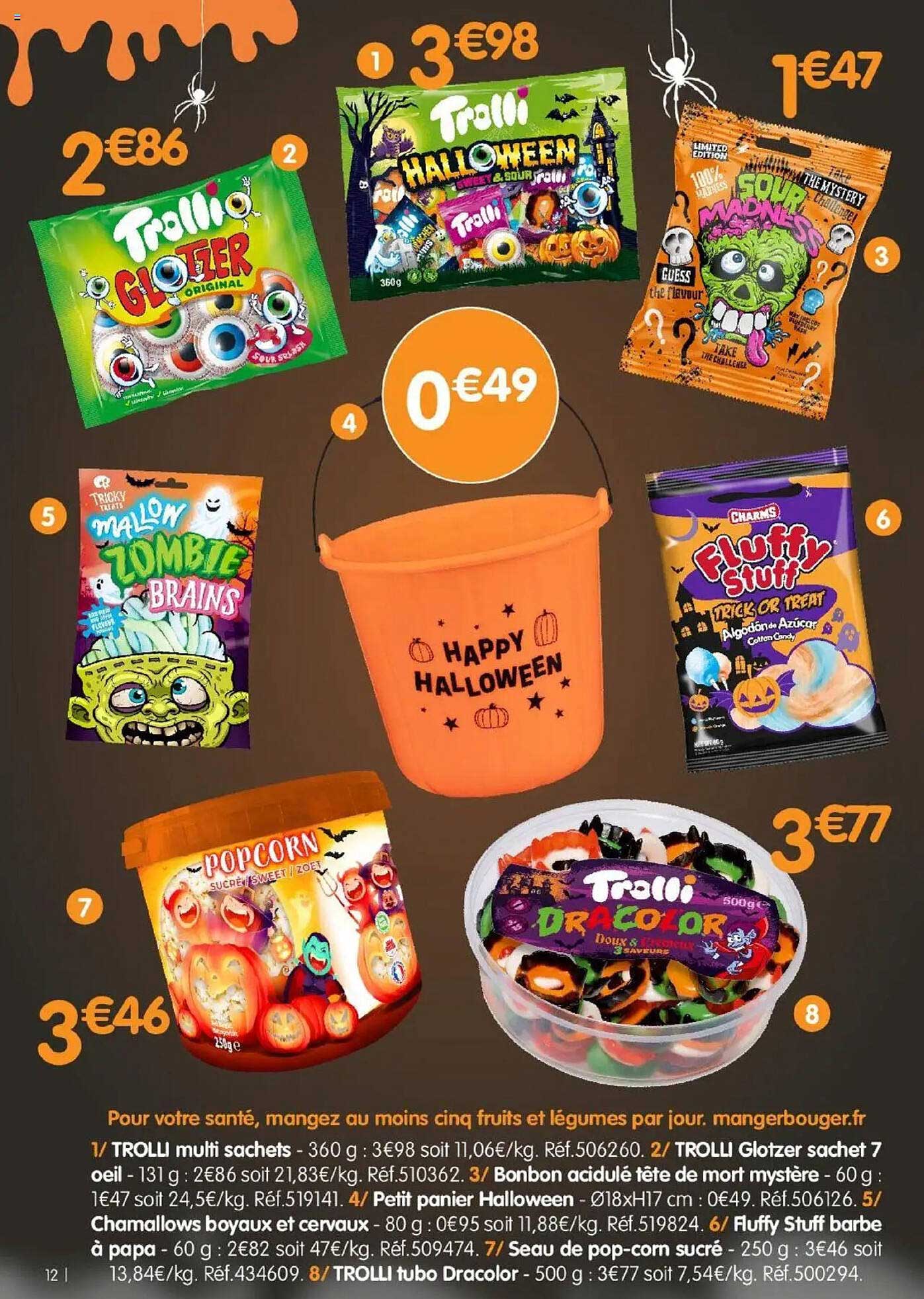 Bonbon acide tête de mort mystère - 0,49€