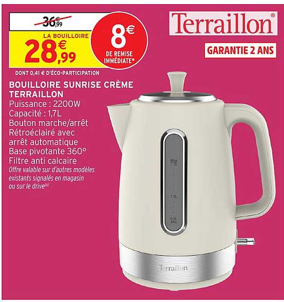 BOUILLOIRE SUNRISE CRÈME TERRAILLON