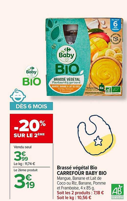 Brassé végétal Bio CARREFOUR BABY BIO