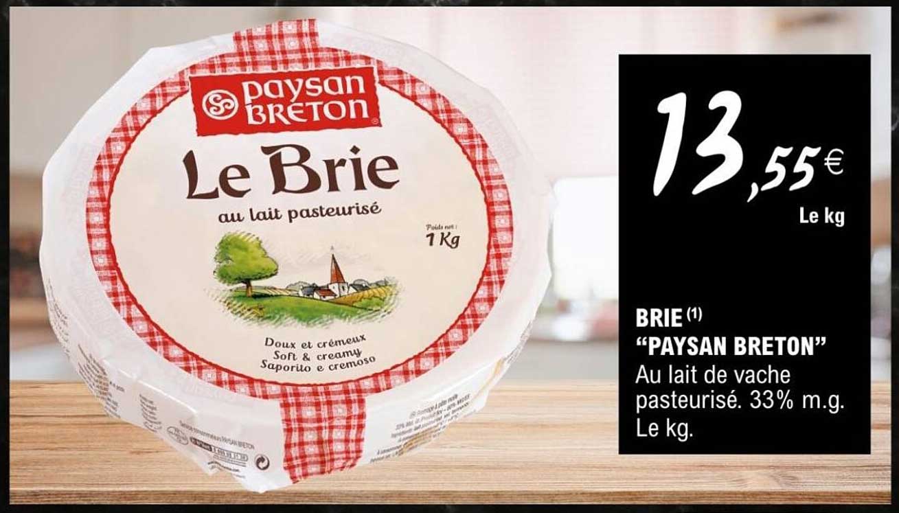 Brie "PAYSAN BRETON" au lait pasteurisé