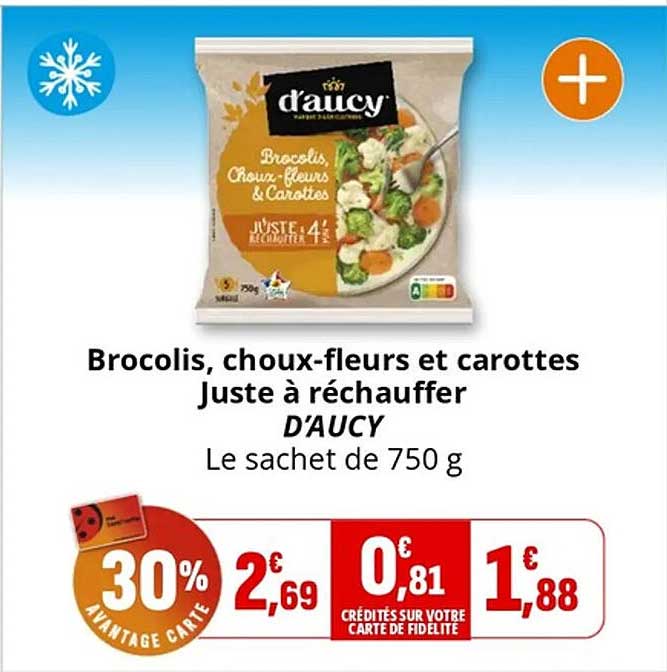 Brocolis, choux-fleurs et carottes Juste à réchauffer D'AUCY