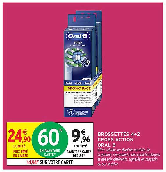 BROSSETTES 4+2 CROSS ACTION ORAL B