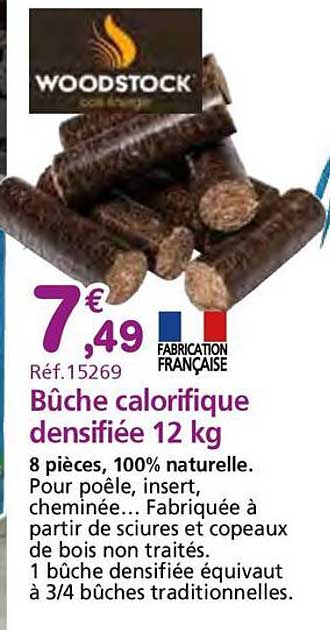 Buche calorifique densifiée 12 kg