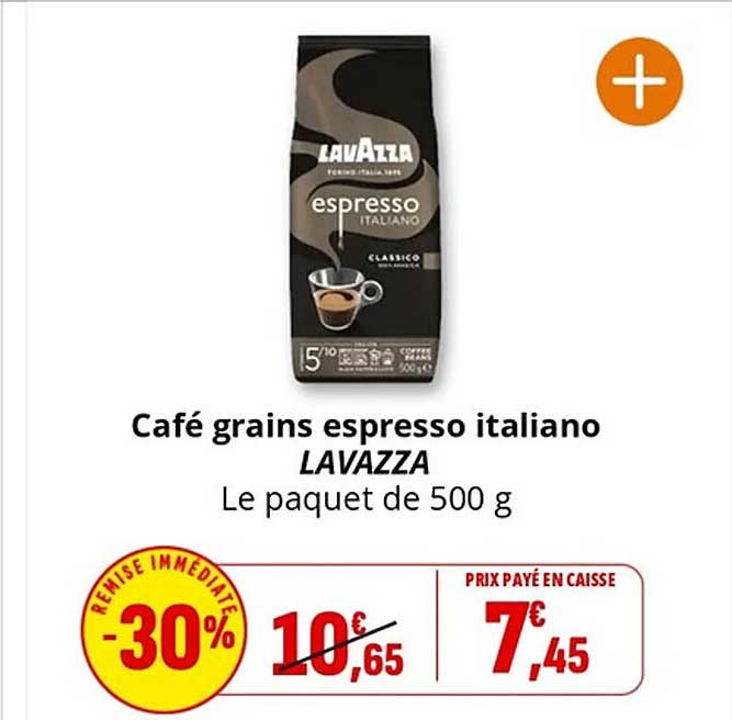 Café grains espresso italiano LAVAZZA Le paquet de 500 g
