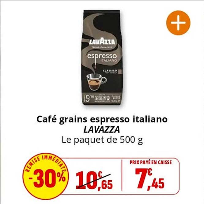 Café grains espresso italiano LAVAZZA