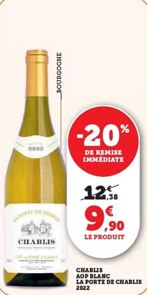 CHABLIS AOP BLANC LA PORTE DE CHABLIS 2022