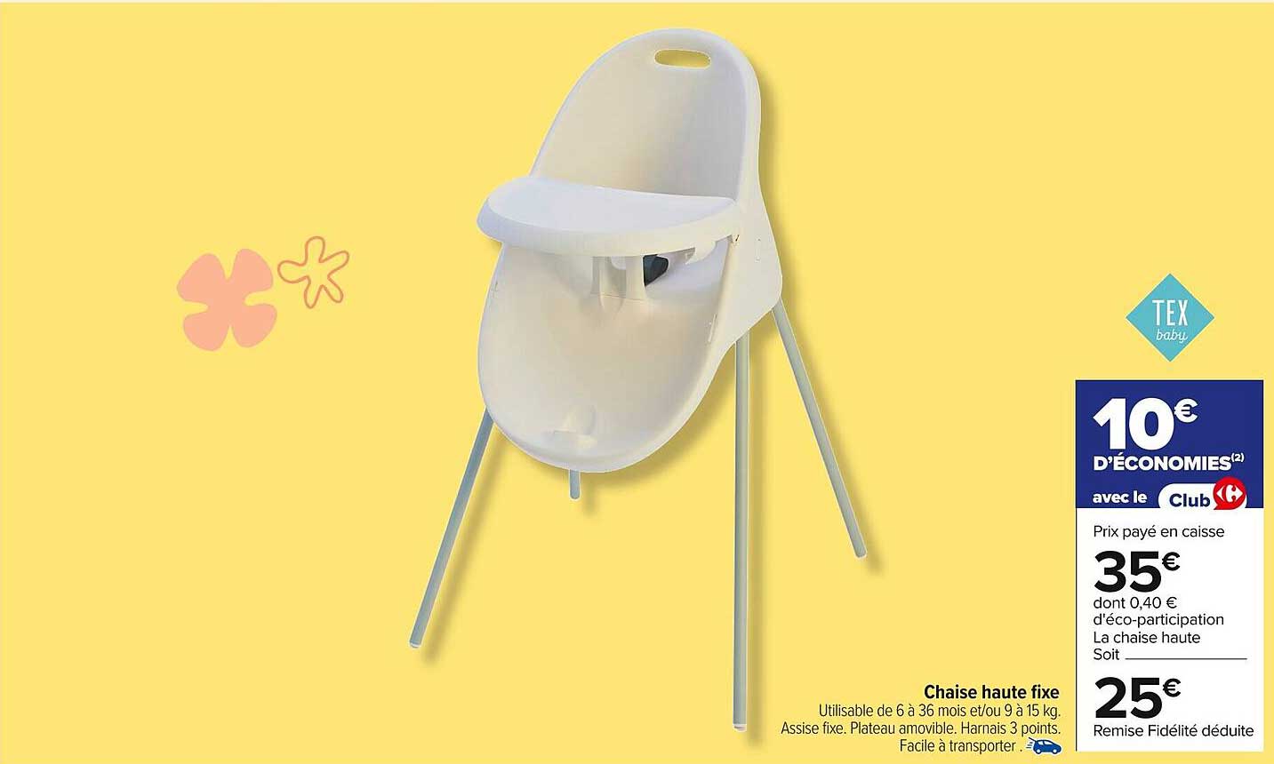 Chaise haute fixe