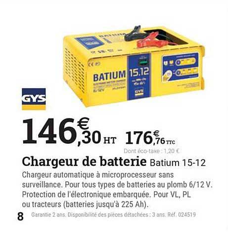 Chargeur de batterie Batiun 15-12