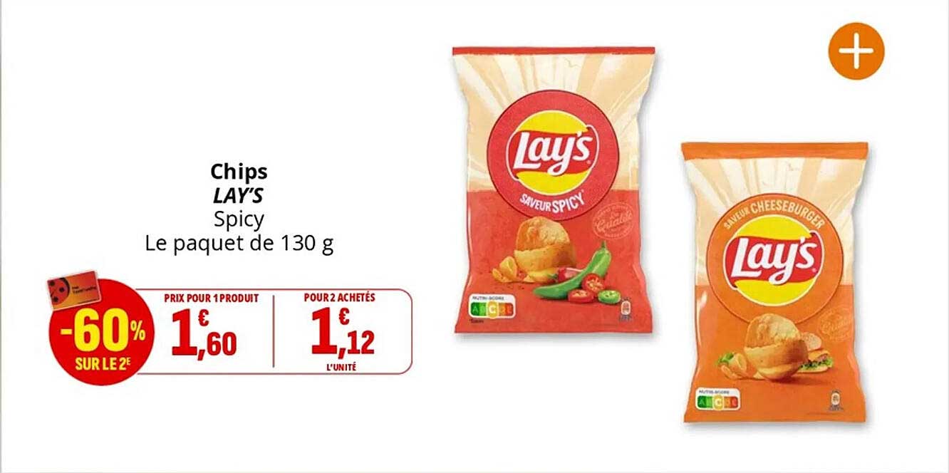 Chips LAY’S Spicy Le paquet de 130 g