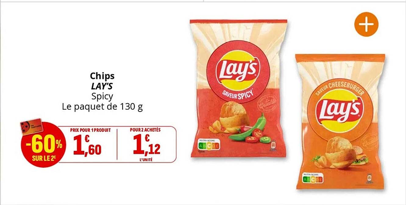 Chips LAY’S Spicy Le paquet de 130 g