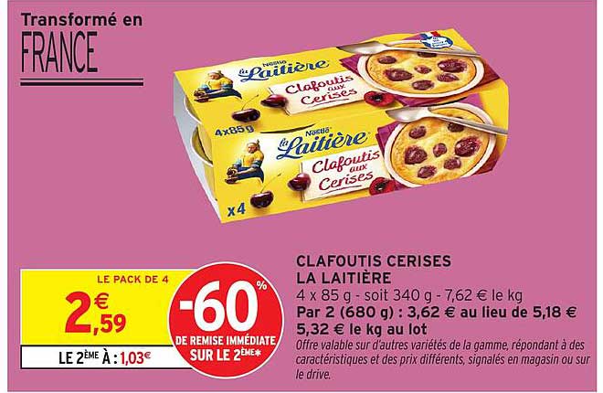 CLAFOUTIS CERISES LA LAITIÈRE
