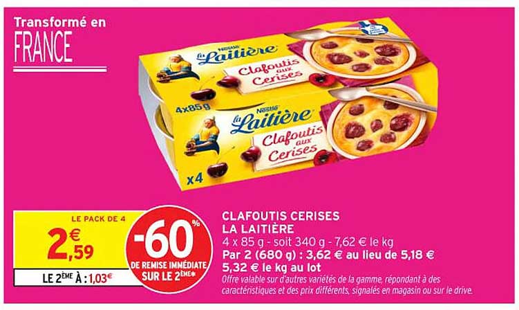 CLAFOUTIS CERISES LA LAITIÈRE
