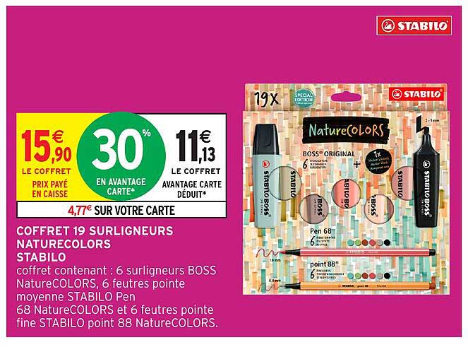 COFFRET 19 SURLIGNEURS NATURECOLORS STABILO