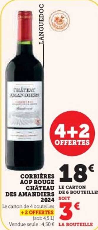 CORBIERES AOP ROUGE CHATEAU DES AMANDIERS 2024