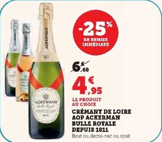 Crémant de Loire AOP Ackerman Bulle Royale depuis 1811