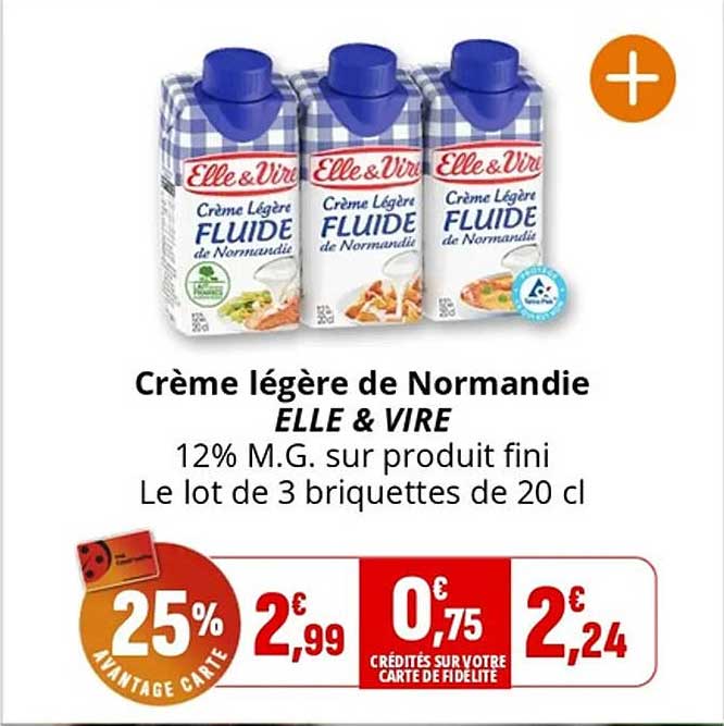Crème légère de Normandie ELLE & VIRE