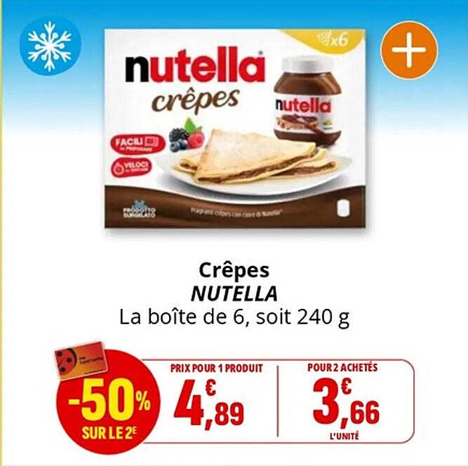 Crêpes NUTELLA La boîte de 6, soit 240 g