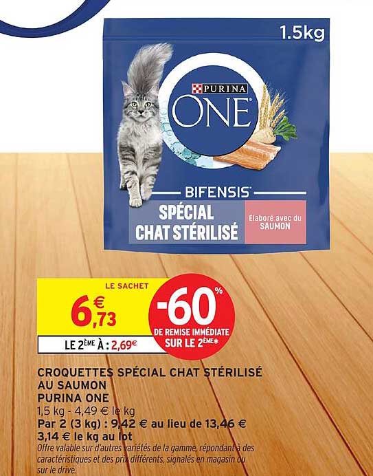 CROQUETTES SPÉCIAL CHAT STÉRILISÉ AU SAUMON PURINA ONE