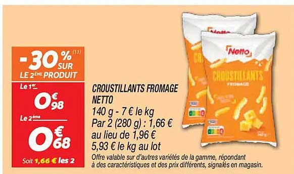 CROUSTILLANTS FROMAGE NETTO