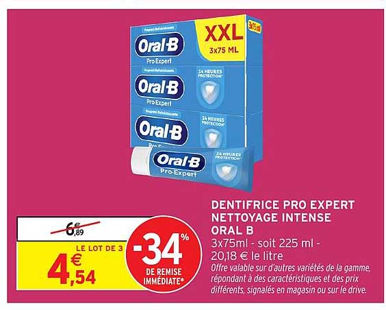 DENTIFRICE PRO EXPERT NETTOYAGE INTENSE ORAL B