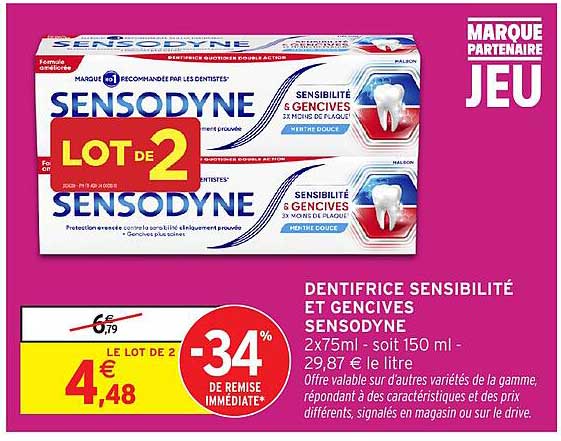 DENTIFRICE SENSIBILITÉ ET GENCIVES SENSODYNE
