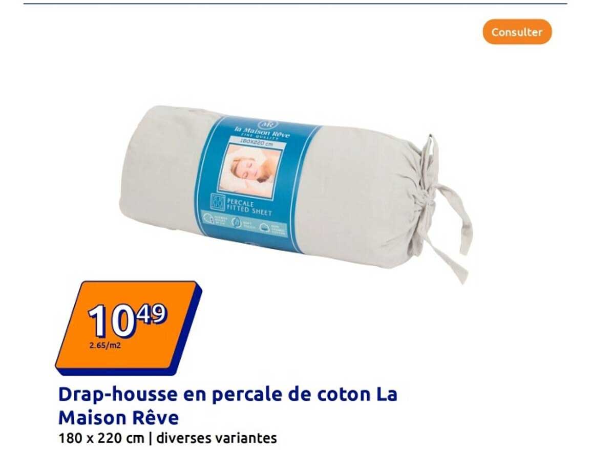 Drap-housse en percale de coton La Maison Rêve