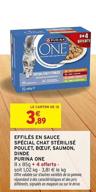 Effilés en sauce spécial chat stérilisé poulet, bœuf, saumon, dinde