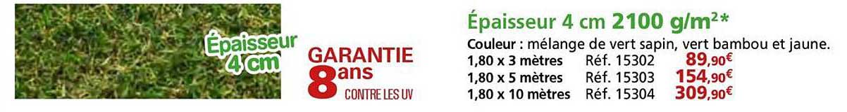 Épaisseur 4 cm GARANTIE 8 ans CONTRE LES UV