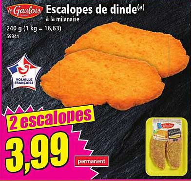 Escalopes de dinde à la milanaise