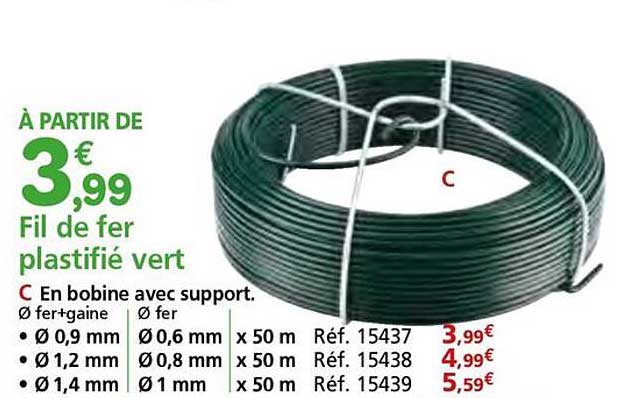 Fil de fer plastifié vert