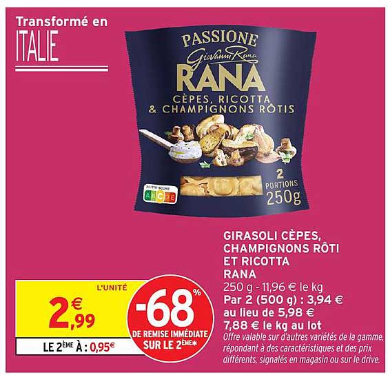Girasoli Cèpes, Champignons Rôtis et Ricotta Rana
