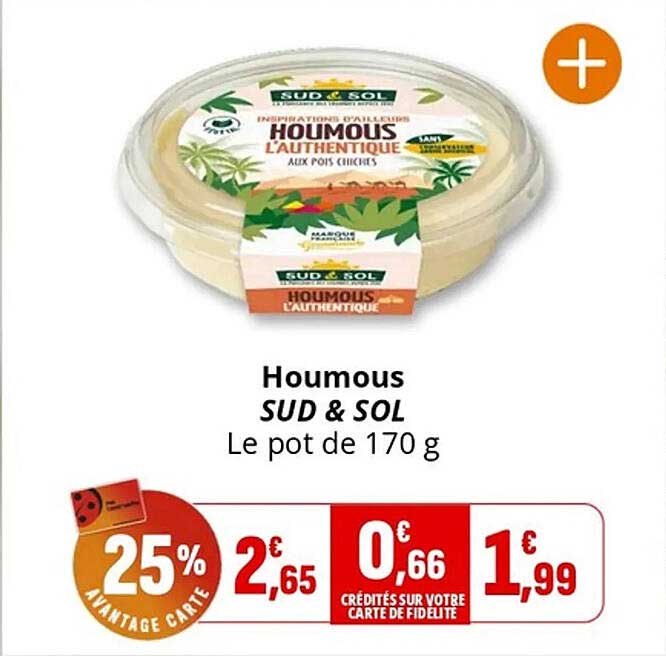 Houmous SUD & SOL Le pot de 170 g