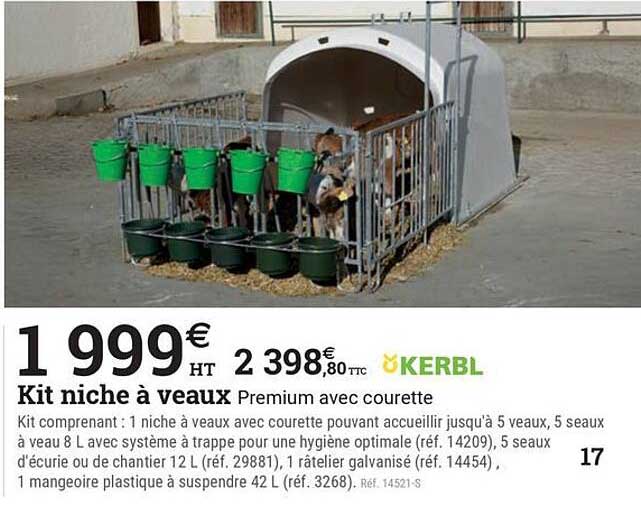 Kit niche à veaux Premium avec courette