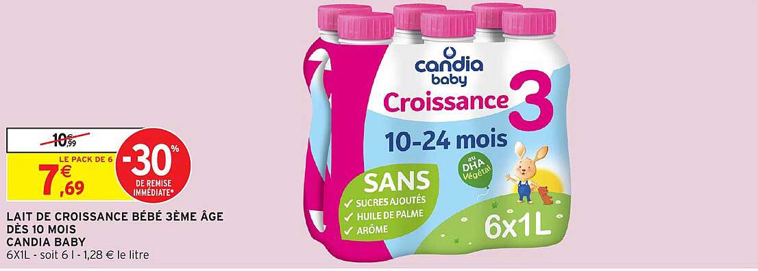 LAIT DE CROISSANCE BÉBÉ 3ÈME ÂGE DÈS 10 MOIS CANDIA BABY